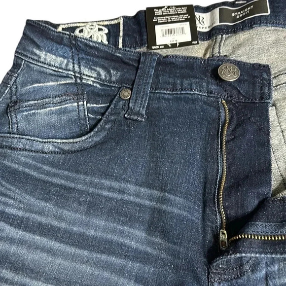 Y2K men straight jeans ,34x30 NWT manufactured fading ,Biker,streetwear,western - Picture 12 of 15